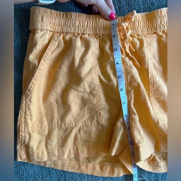 J Crew Linen Blend Cantaloupe Colored Drawstring Shorts - Picture 4 of 5
